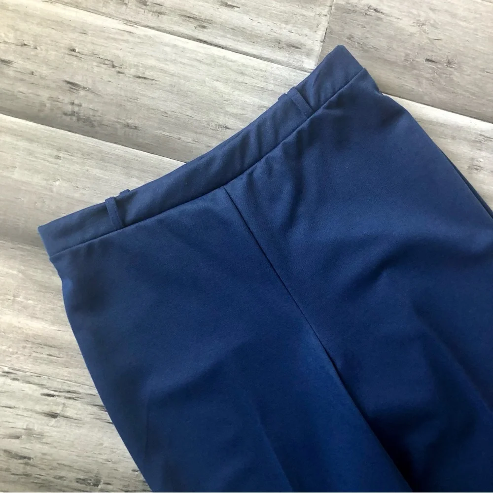 Vintage 70’s Appia Nautical Navy High Rise Pleated Wide Leg Pants w/ Belt - Picture 7 of 10